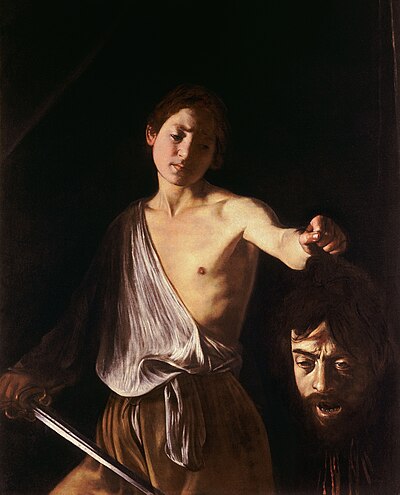 David con la cabeza de Goliat por Caravaggio