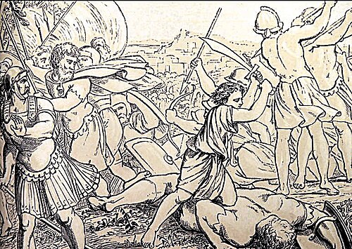 La muerte del rey Saúl en el monte Gilboa