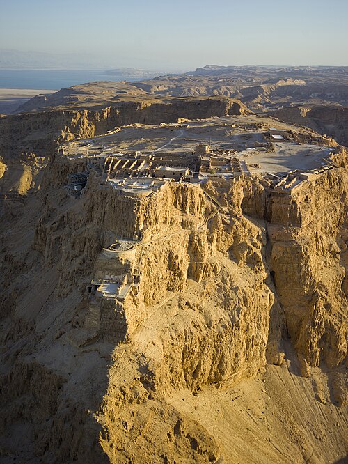 Aerial view of Masada fortress in the Judean Desert