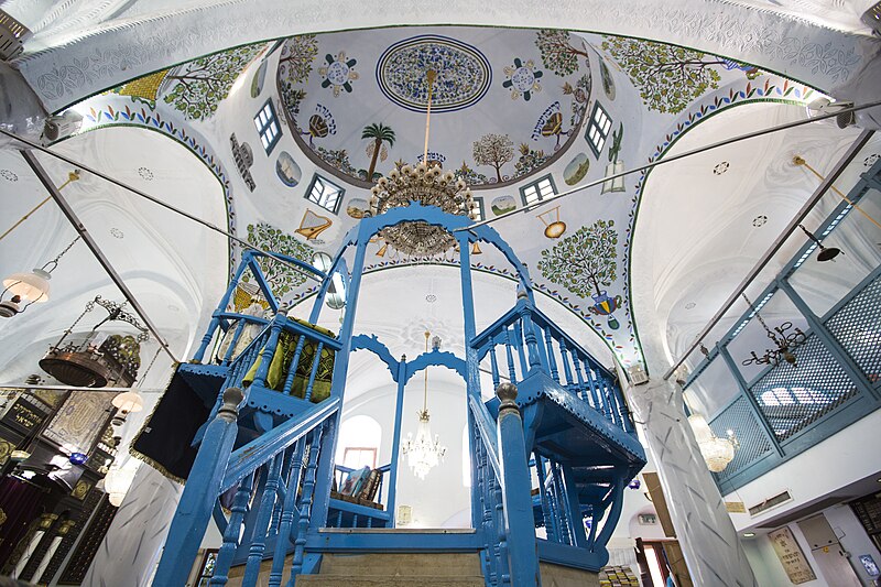 The Abuhav Synagogue in Safed, one of the historic synagogues preserving the ...